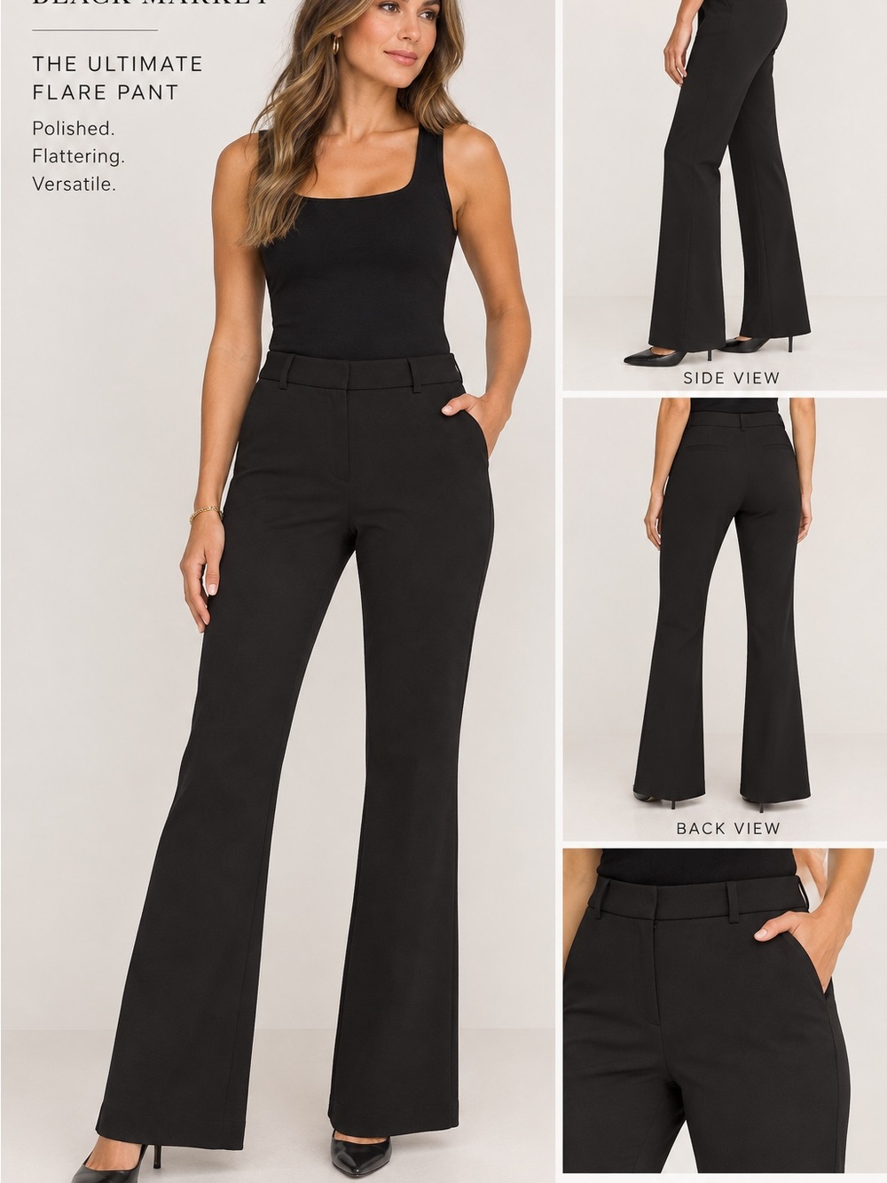 White House Black Market The Ultimate Flare Pant - Black